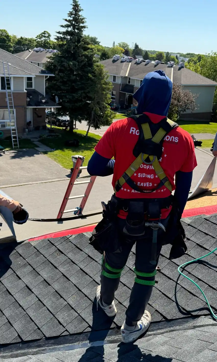 New shingle roof with fresh flashing and vents